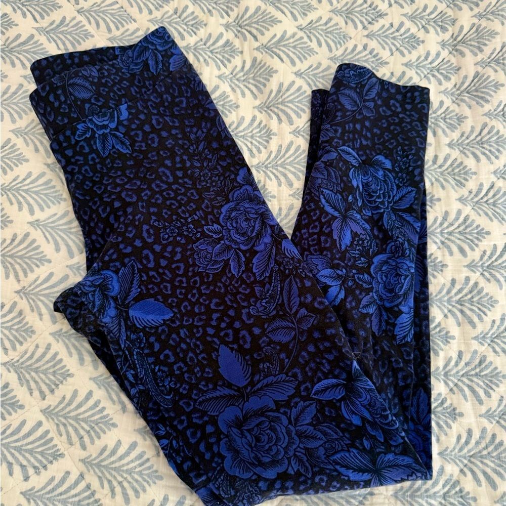 Thalia Sodi Blue Floral and Leopard Print Leggings size small